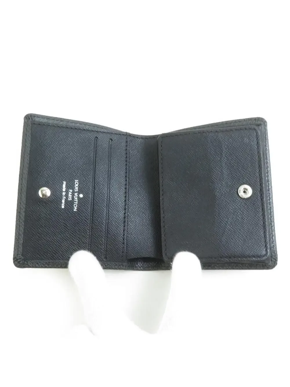 Auth Louis Vuitton Bifold Wallet Black #339246L29B